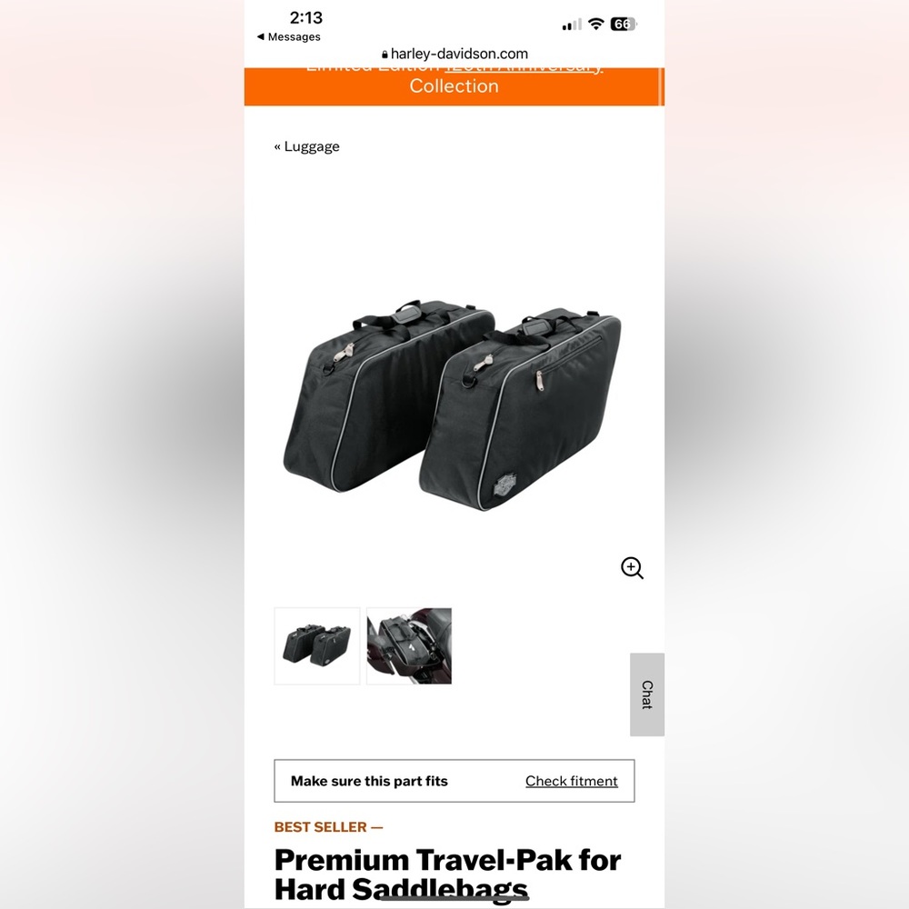 Brand New In Plastic Harley Davidson Premium Travel-Pak for Hard Saddlebags